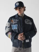 Men's Dallas Cowboys New Era x Alpha Industries Navy MA-1 Full-Zip Bomber Jacket