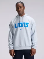 Men's Detroit Lions Nike Silver 2026 Rivalries Collection Dri-FIT Pullover Hoodie