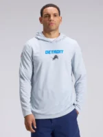 Men's Detroit Lions Nike Silver 2026 Rivalries Collection Sideline Lightweight Hooded Long Sleeve Top