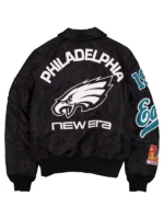 Men's New Era x Alpha Industries Black Philadelphia Eagles MA-1 Full-Zip Bomber Jacket