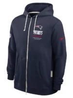 Men's Nike Navy New England Patriots Sideline Standard Issue Quarterback Scramble Dri-FIT Full-Zip Hoodie