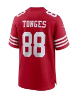 Men's San Francisco 49ers Jake Tonges Nike Scarlet Team Game Jersey