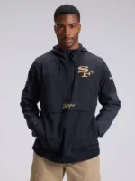 Men's San Francisco 49ers Nike Black Rivalries Collection Sideline Anorak Half-Zip Jacket