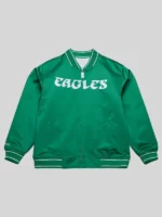 Philadelphia Eagles Kelly Green & White Reversible Satin Full-Zip Jacket