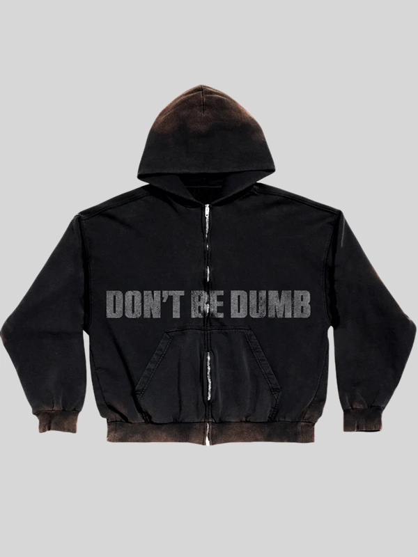 Rust Wash Dont Be Dumb Hoodie Rust Wash Dont Be Dumb Hoodie