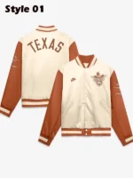 Texas Longhorns Nike Legacy Bomber Jacket Natural-Texas Orange