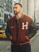 Tommy Hilfiger Mixed-Media Varsity Jacket Travis Kelce