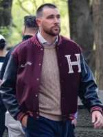 Travis Kelce Tommy Hilfiger Mixed-Media Varsity Jacket