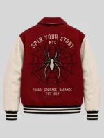 spin your story nyc Marvel Spider Man Brand New Red Varsity Jacket